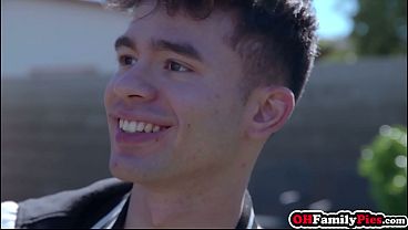 Triple Christmas gifts for big cock stepbrother and amazing double blowjob