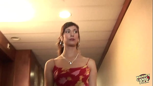 Naughty brunette sucks a fat cock in a hotel room and gets her ass destroyed.
