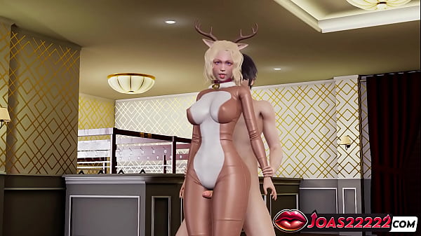 New Year’s Reindeer Riders Chapter 3: Thighjob Fetish Pussy Teasing with a Sexy Cosplay Girl, Standing Bondage Fuck in POV Doggystyle, and Intense POV Missionary Press Ending with Creampie in 3D Hentai