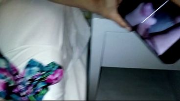 I masturbate to a video sent to me by a subscriber, and my cuckold husband films me.