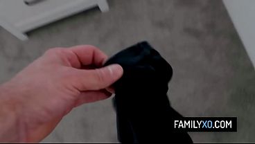 Sexy blonde loves playing with her stepdad’s hard cock – Lily Larimar