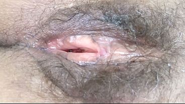 Showing off her big hairy pussy after fucking, she needs more cock, mature Latina wife