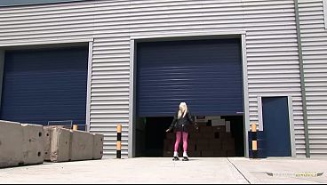 To help the blonde milf with big boobs who fell he offers his big cock