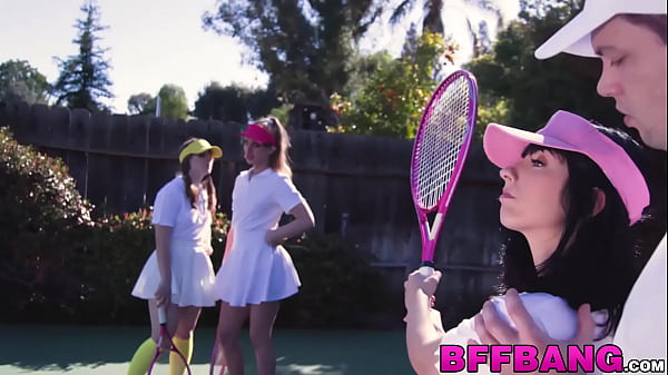 Brunette tennis babes fed jizz POV after hardcore foursome
