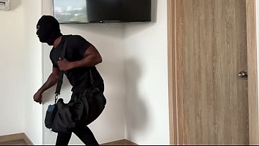 Busty blonde gets anal for the first time on a BBC – secret masked man arrives at the right house