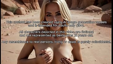 Hot blonde having sex in the desert – AI generated