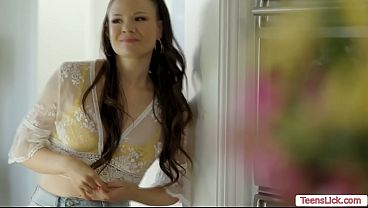 Lesbian Babes from Kitchen to Couch sex