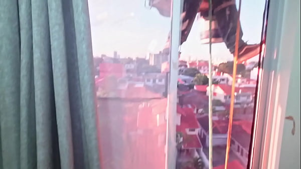 Penetrating my stepdaughter’s ass when suddenly a window cleaner appears and catches us having sex. She got very nervous but got too excited and we continued fucking. Casual voyeur moment. Stepdad opens the curtains so the cleaner can see how they fu