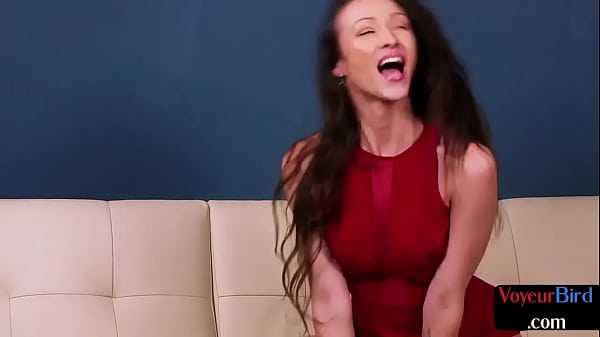 Classy CFNM babe seducing male jerker with her sexy moves