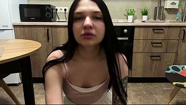 Kitchen Blowjob From My Buddy’s Ex Turns Into Messy Facial Finish