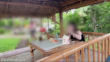 Outside with a stranger, Thai.