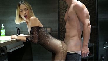 I’m having sex with a hot blonde in a restaurant restroom; it looks like it was caught on security cameras
