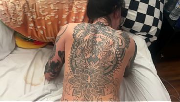 Big titty tattooed goth bimbo Sabrina Valentine fucked hard POV by Dallas Casper’s massive cock
